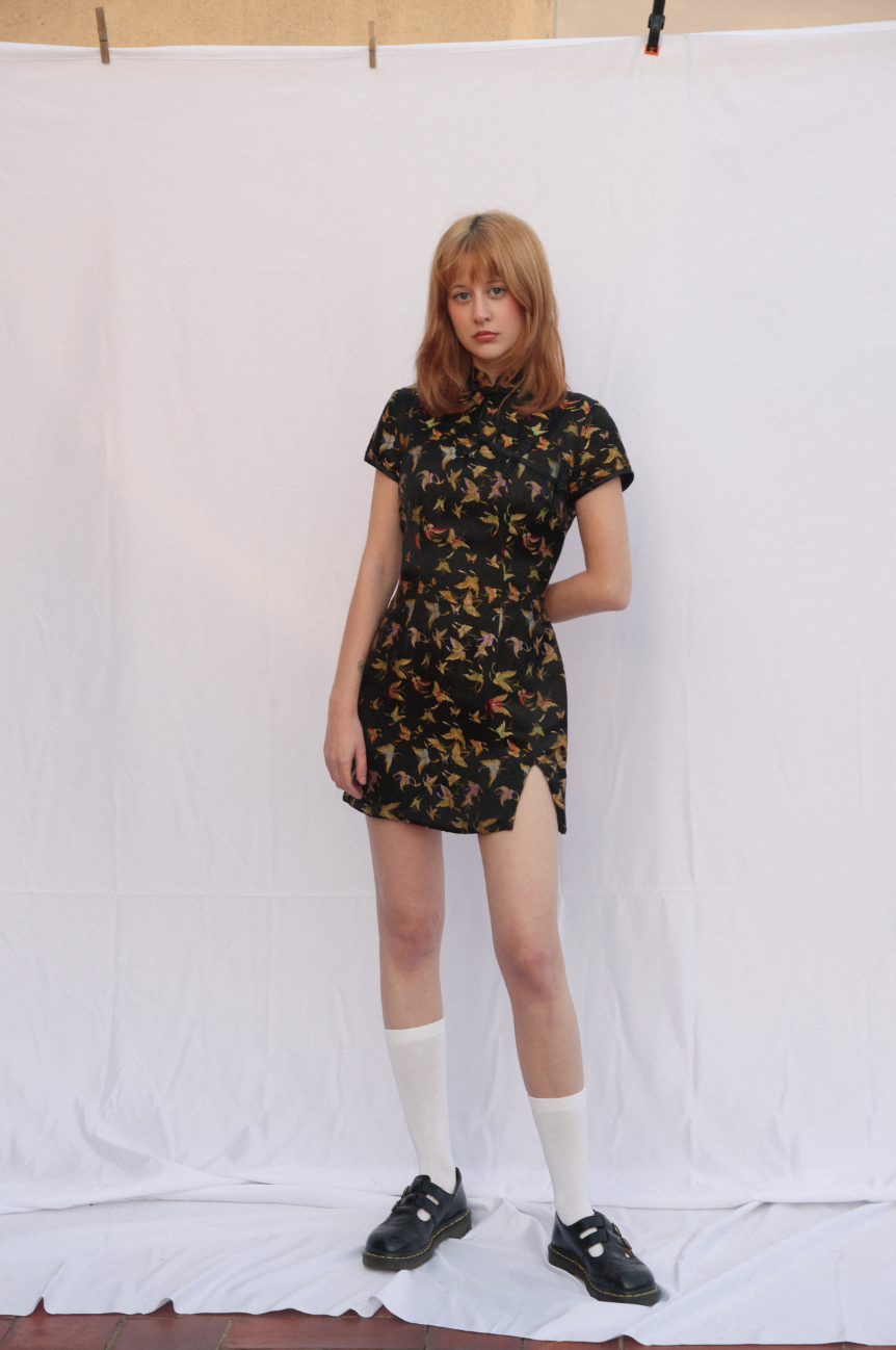 Bownd “Midnight Bloom” Mini Qipao