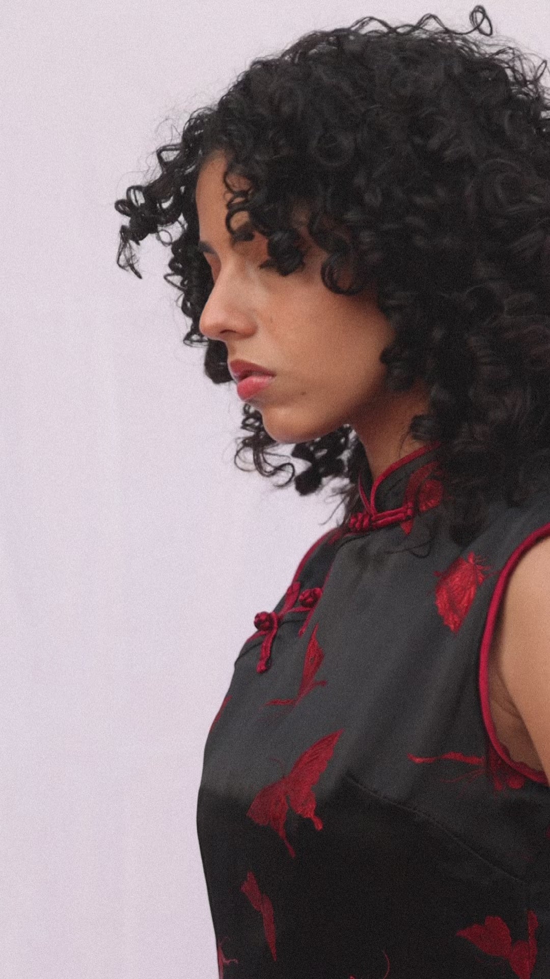 Crimson Shadow Qipao